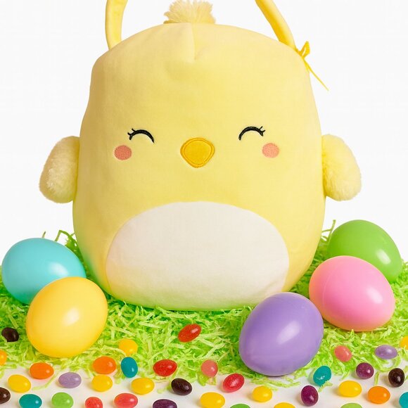 Squishmallow Ivanna Yellow Chick Easter Basket Fuzzy Wings KellyToy Spring NWT - Picture 1 of 9